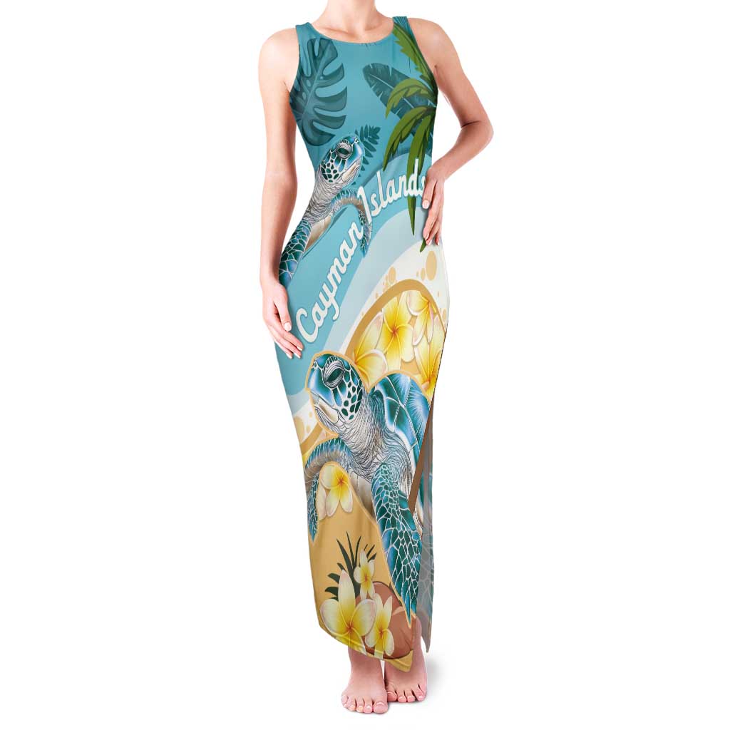 Cayman Islands Tank Maxi Dress Sea Turtle Plumeria Tropical Vibes