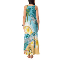 Cayman Islands Tank Maxi Dress Sea Turtle Plumeria Tropical Vibes