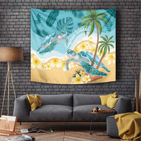 Cayman Islands Tapestry Sea Turtle Plumeria Tropical Vibes