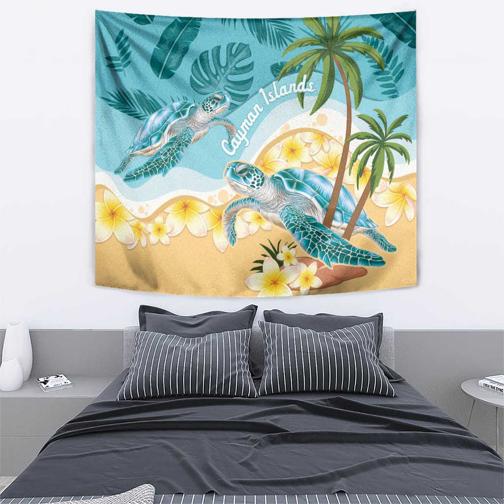Cayman Islands Tapestry Sea Turtle Plumeria Tropical Vibes