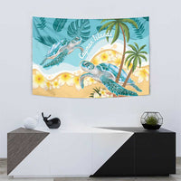 Cayman Islands Tapestry Sea Turtle Plumeria Tropical Vibes