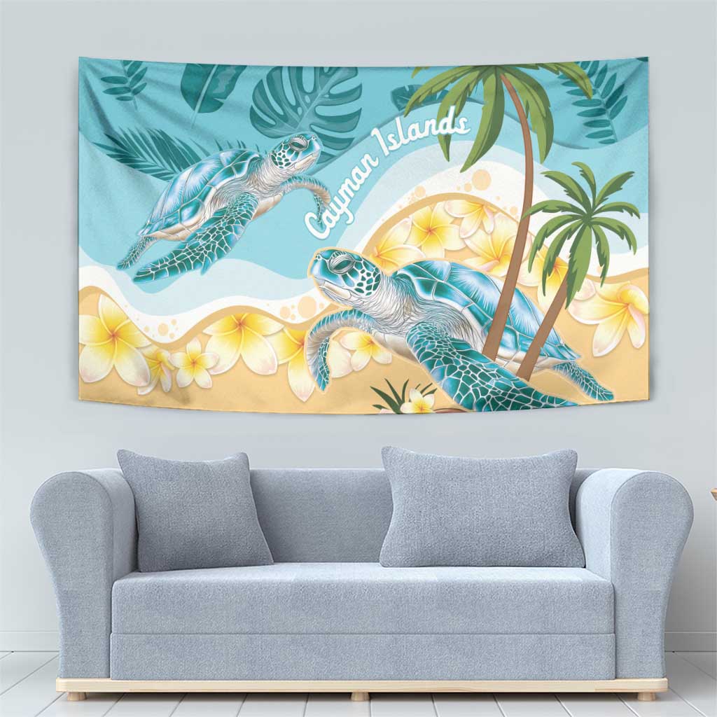 Cayman Islands Tapestry Sea Turtle Plumeria Tropical Vibes