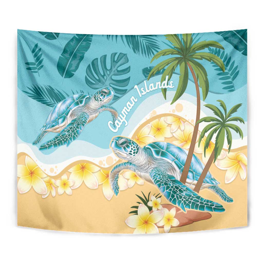 Cayman Islands Tapestry Sea Turtle Plumeria Tropical Vibes