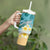 Cayman Islands Tumbler With Handle Sea Turtle Plumeria Tropical Vibes