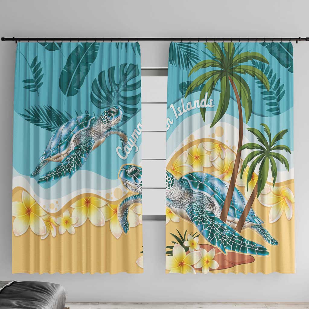 Cayman Islands Window Curtain Sea Turtle Plumeria Tropical Vibes