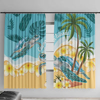 Cayman Islands Window Curtain Sea Turtle Plumeria Tropical Vibes