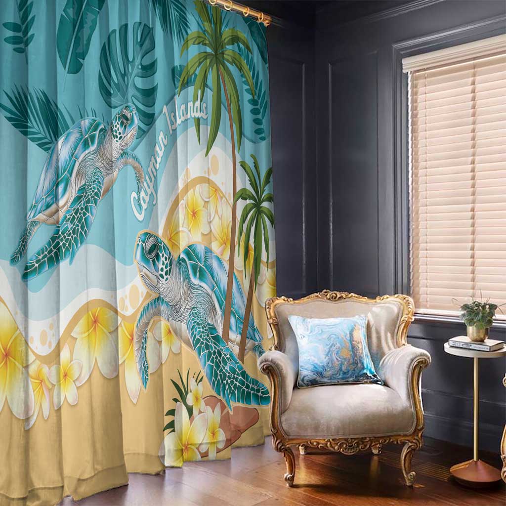 Cayman Islands Window Curtain Sea Turtle Plumeria Tropical Vibes