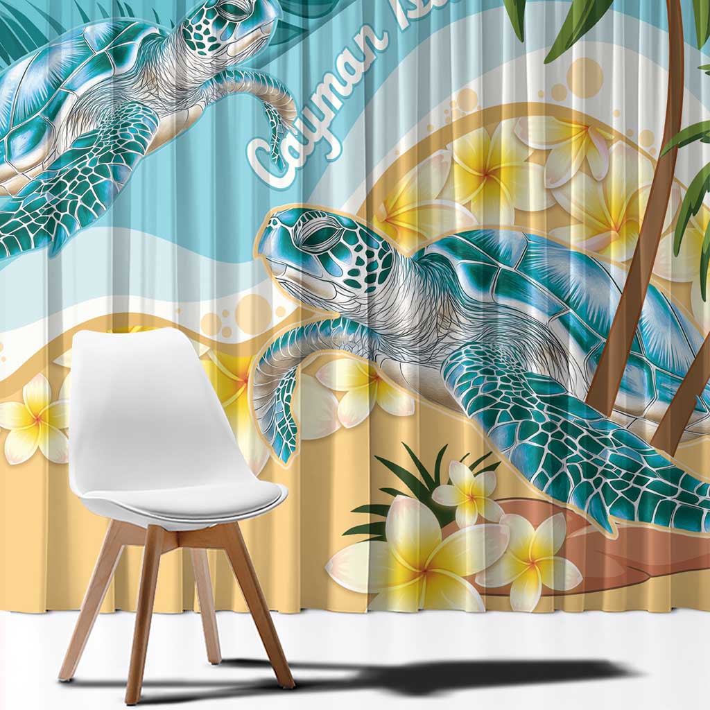 Cayman Islands Window Curtain Sea Turtle Plumeria Tropical Vibes