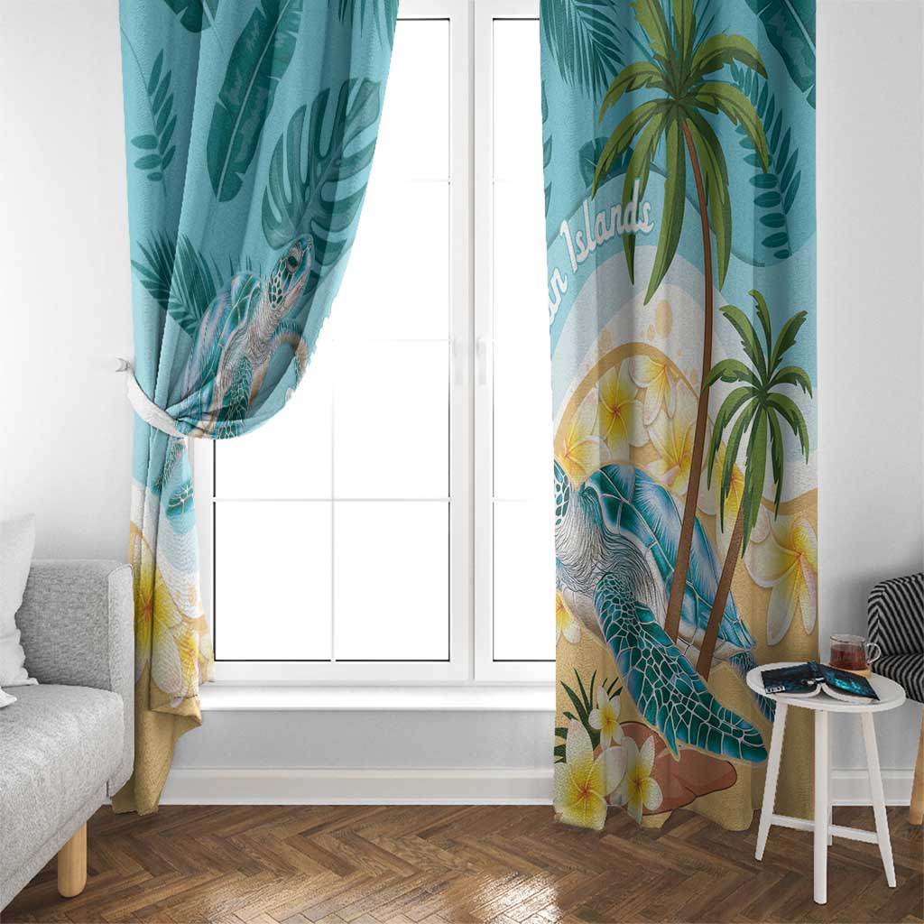 Cayman Islands Window Curtain Sea Turtle Plumeria Tropical Vibes