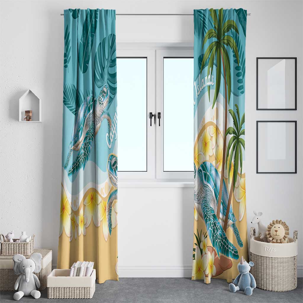 Cayman Islands Window Curtain Sea Turtle Plumeria Tropical Vibes