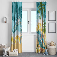 Cayman Islands Window Curtain Sea Turtle Plumeria Tropical Vibes