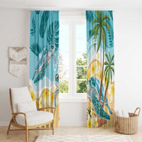 Cayman Islands Window Curtain Sea Turtle Plumeria Tropical Vibes