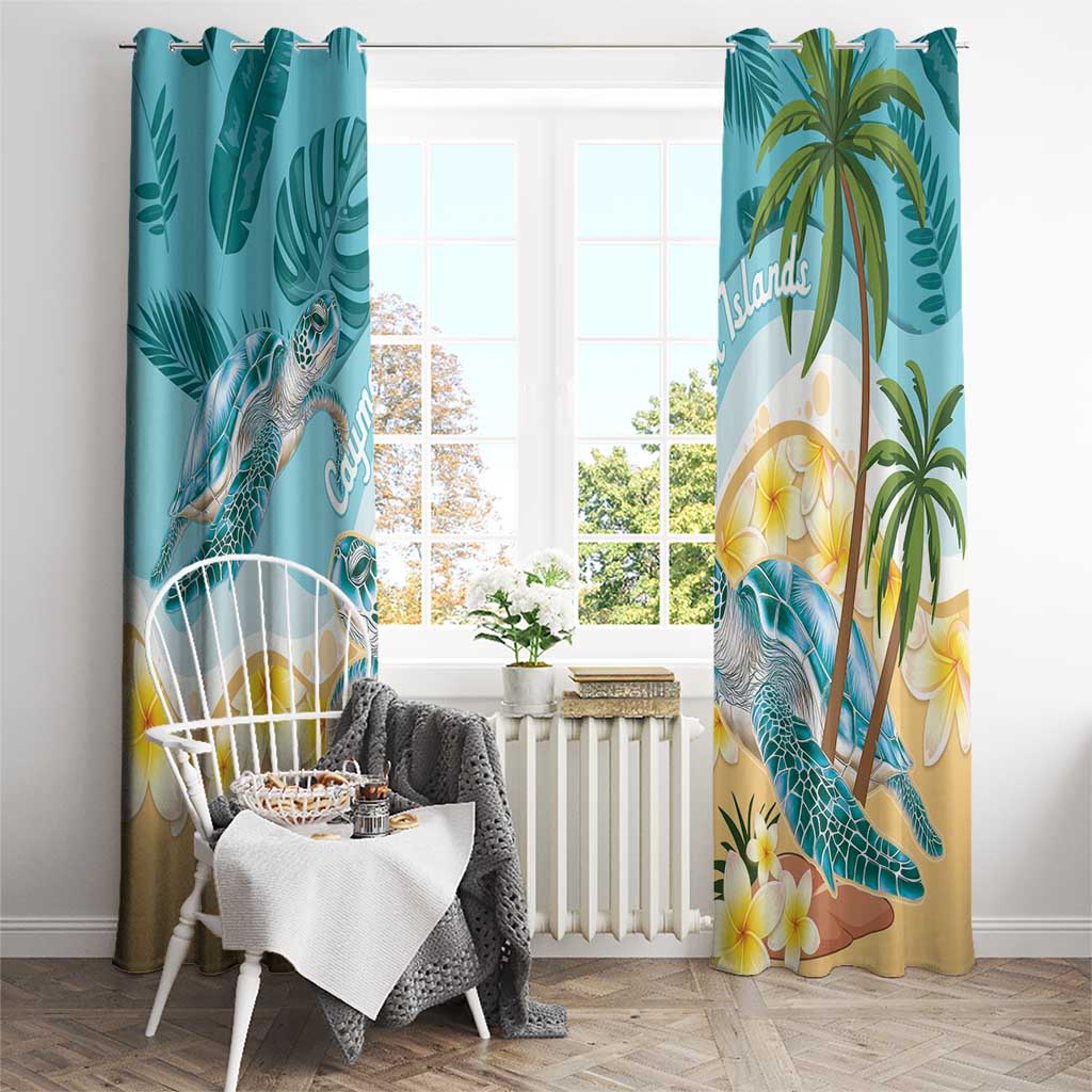 Cayman Islands Window Curtain Sea Turtle Plumeria Tropical Vibes