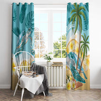 Cayman Islands Window Curtain Sea Turtle Plumeria Tropical Vibes