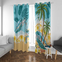 Cayman Islands Window Curtain Sea Turtle Plumeria Tropical Vibes
