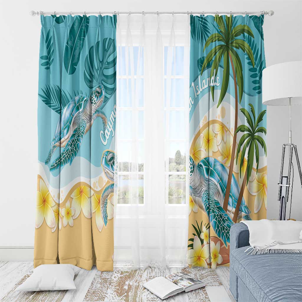 Cayman Islands Window Curtain Sea Turtle Plumeria Tropical Vibes