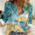 Cayman Islands Women Casual Shirt Sea Turtle Plumeria Tropical Vibes