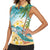 Cayman Islands Women Sleeveless Polo Shirt Sea Turtle Plumeria Tropical Vibes