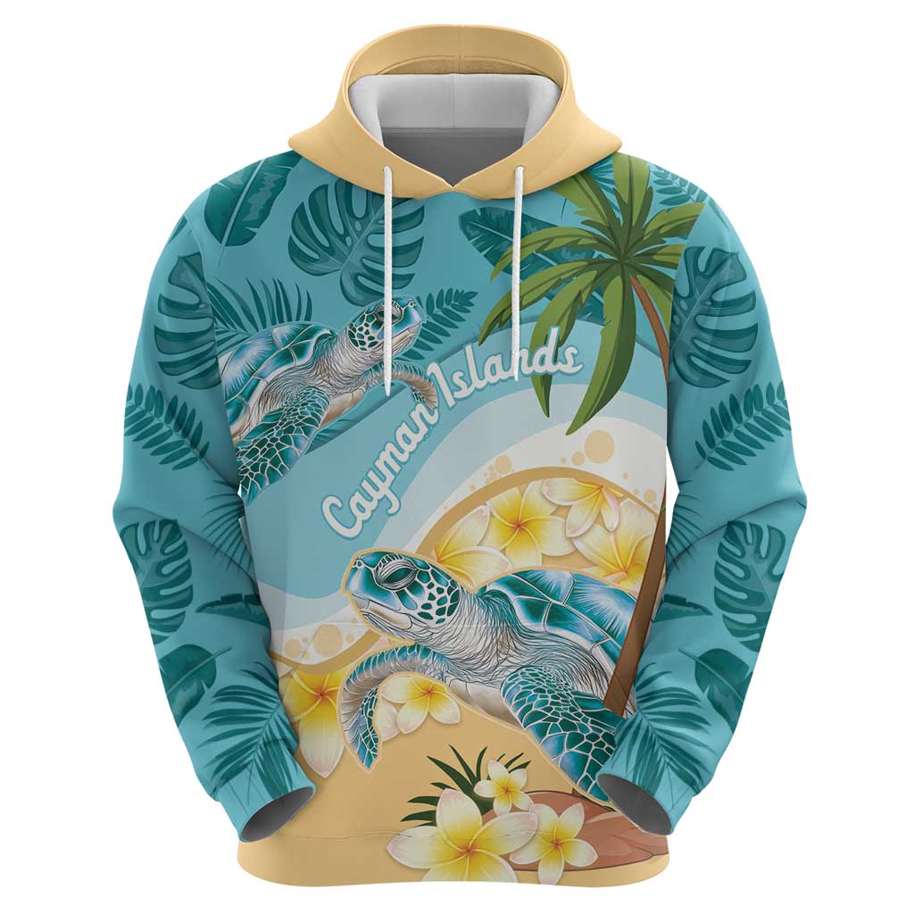 Cayman Islands Zip Hoodie Sea Turtle Plumeria Tropical Vibes