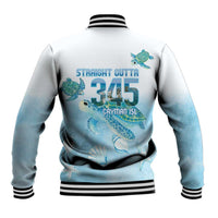 Cayman Islands 345 Baseball Jacket Sea Turtle Watercolor Style