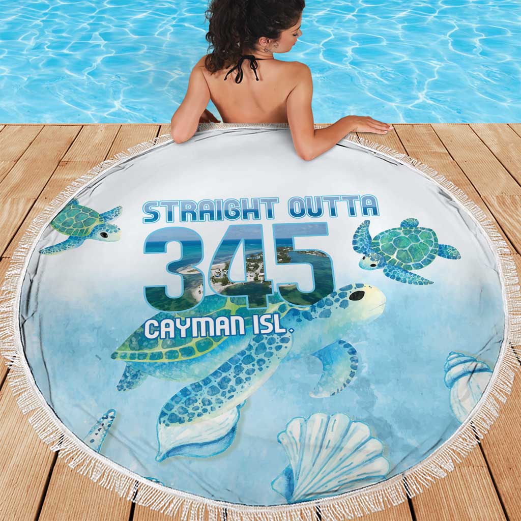 Cayman Islands 345 Beach Blanket Sea Turtle Watercolor Style
