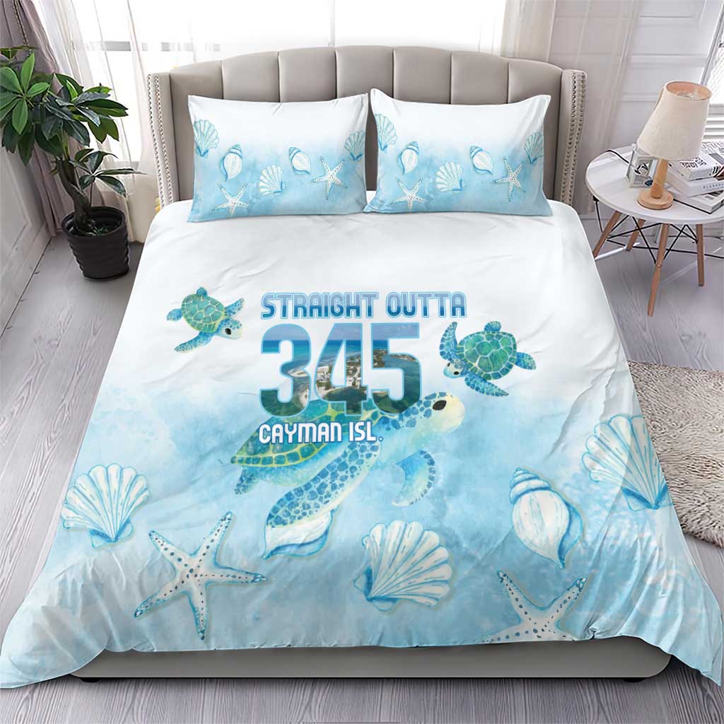 Cayman Islands 345 Bedding Set Sea Turtle Watercolor Style