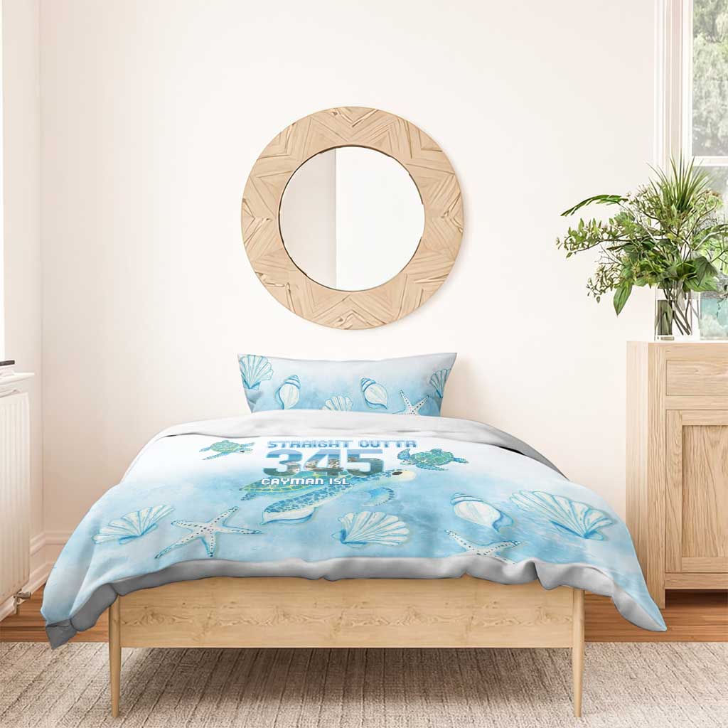 Cayman Islands 345 Bedding Set Sea Turtle Watercolor Style