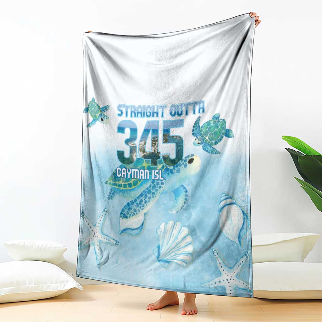 Cayman Islands 345 Blanket Sea Turtle Watercolor Style