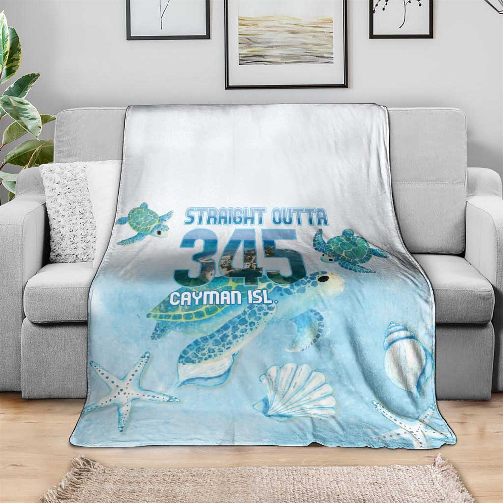 Cayman Islands 345 Blanket Sea Turtle Watercolor Style