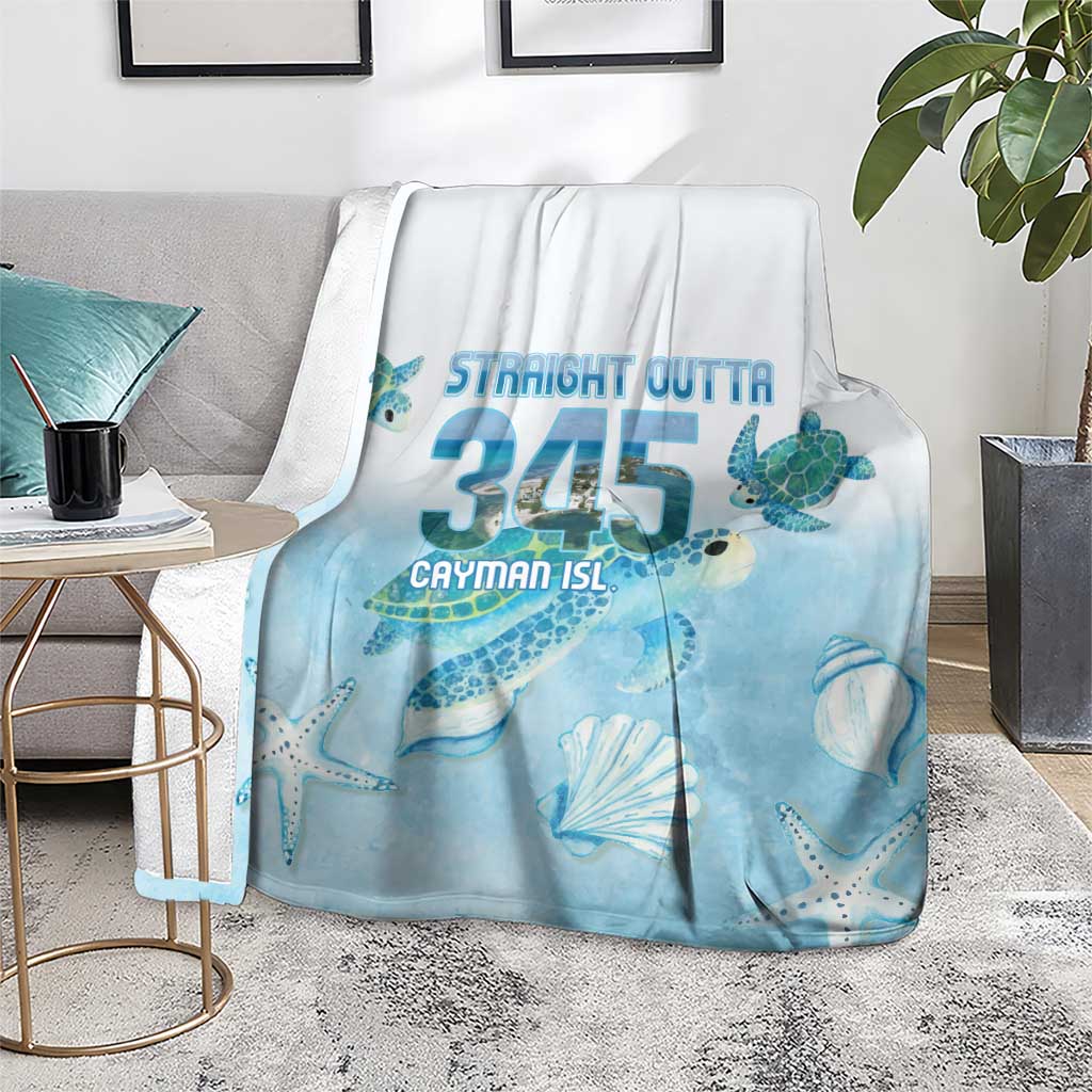 Cayman Islands 345 Blanket Sea Turtle Watercolor Style