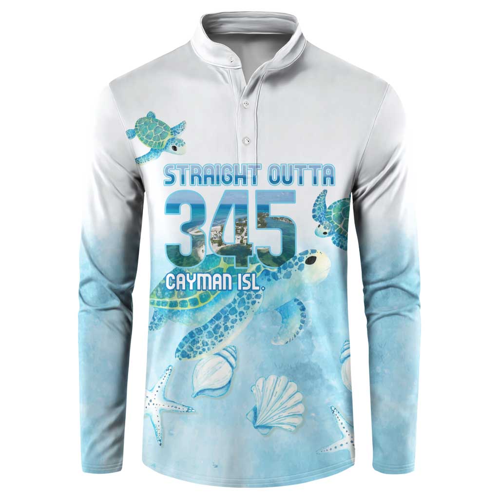 Cayman Islands 345 Button Sweatshirt Sea Turtle Watercolor Style