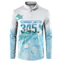 Cayman Islands 345 Button Sweatshirt Sea Turtle Watercolor Style