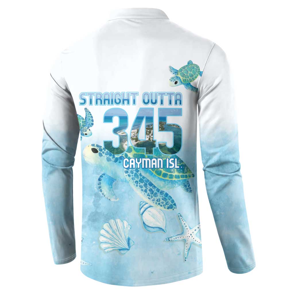 Cayman Islands 345 Button Sweatshirt Sea Turtle Watercolor Style