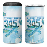 Cayman Islands 345 4 in 1 Can Cooler Tumbler Sea Turtle Watercolor Style