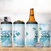 Cayman Islands 345 4 in 1 Can Cooler Tumbler Sea Turtle Watercolor Style