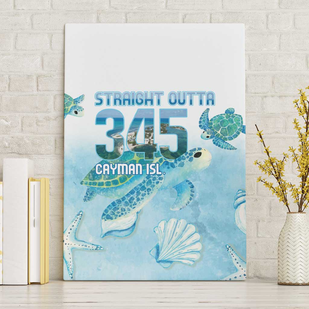 Cayman Islands 345 Canvas Wall Art Sea Turtle Watercolor Style