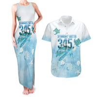 Cayman Islands 345 Couples Matching Tank Maxi Dress and Hawaiian Shirt Sea Turtle Watercolor Style