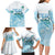 Cayman Islands 345 Family Matching Long Sleeve Bodycon Dress and Hawaiian Shirt Sea Turtle Watercolor Style