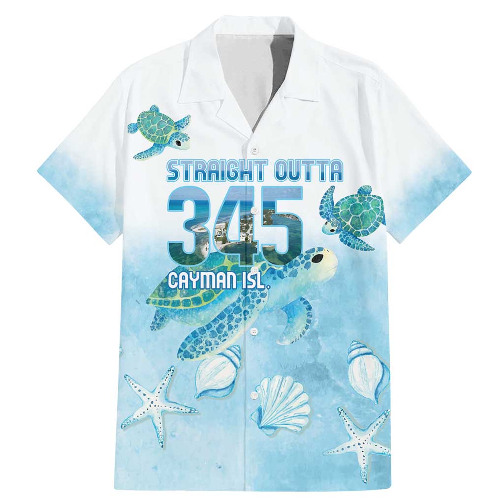 Cayman Islands 345 Family Matching Mermaid Dress and Hawaiian Shirt Sea Turtle Watercolor Style