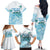 Cayman Islands 345 Family Matching Off The Shoulder Long Sleeve Dress and Hawaiian Shirt Sea Turtle Watercolor Style