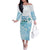 Cayman Islands 345 Family Matching Off The Shoulder Long Sleeve Dress and Hawaiian Shirt Sea Turtle Watercolor Style