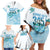 Cayman Islands 345 Family Matching Off Shoulder Short Dress and Hawaiian Shirt Sea Turtle Watercolor Style