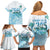 Cayman Islands 345 Family Matching Off Shoulder Short Dress and Hawaiian Shirt Sea Turtle Watercolor Style