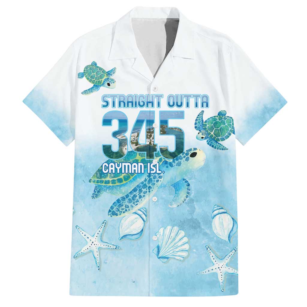 Cayman Islands 345 Family Matching Puletasi and Hawaiian Shirt Sea Turtle Watercolor Style