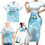 Cayman Islands 345 Family Matching Short Sleeve Bodycon Dress and Hawaiian Shirt Sea Turtle Watercolor Style