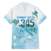 Cayman Islands 345 Family Matching Short Sleeve Bodycon Dress and Hawaiian Shirt Sea Turtle Watercolor Style