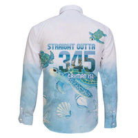 Cayman Islands 345 Family Matching Short Sleeve Bodycon Dress and Hawaiian Shirt Sea Turtle Watercolor Style