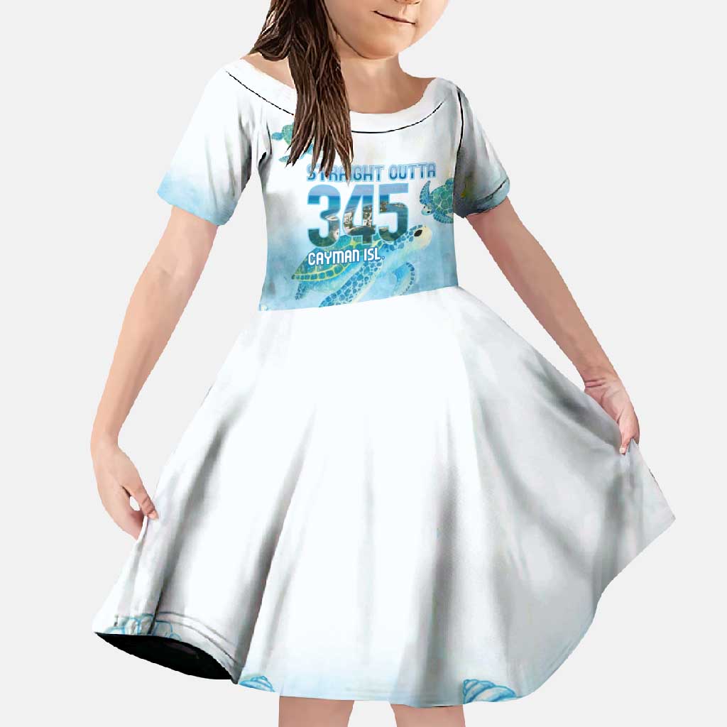 Cayman Islands 345 Family Matching Summer Maxi Dress and Hawaiian Shirt Sea Turtle Watercolor Style