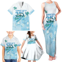 Cayman Islands 345 Family Matching Tank Maxi Dress and Hawaiian Shirt Sea Turtle Watercolor Style