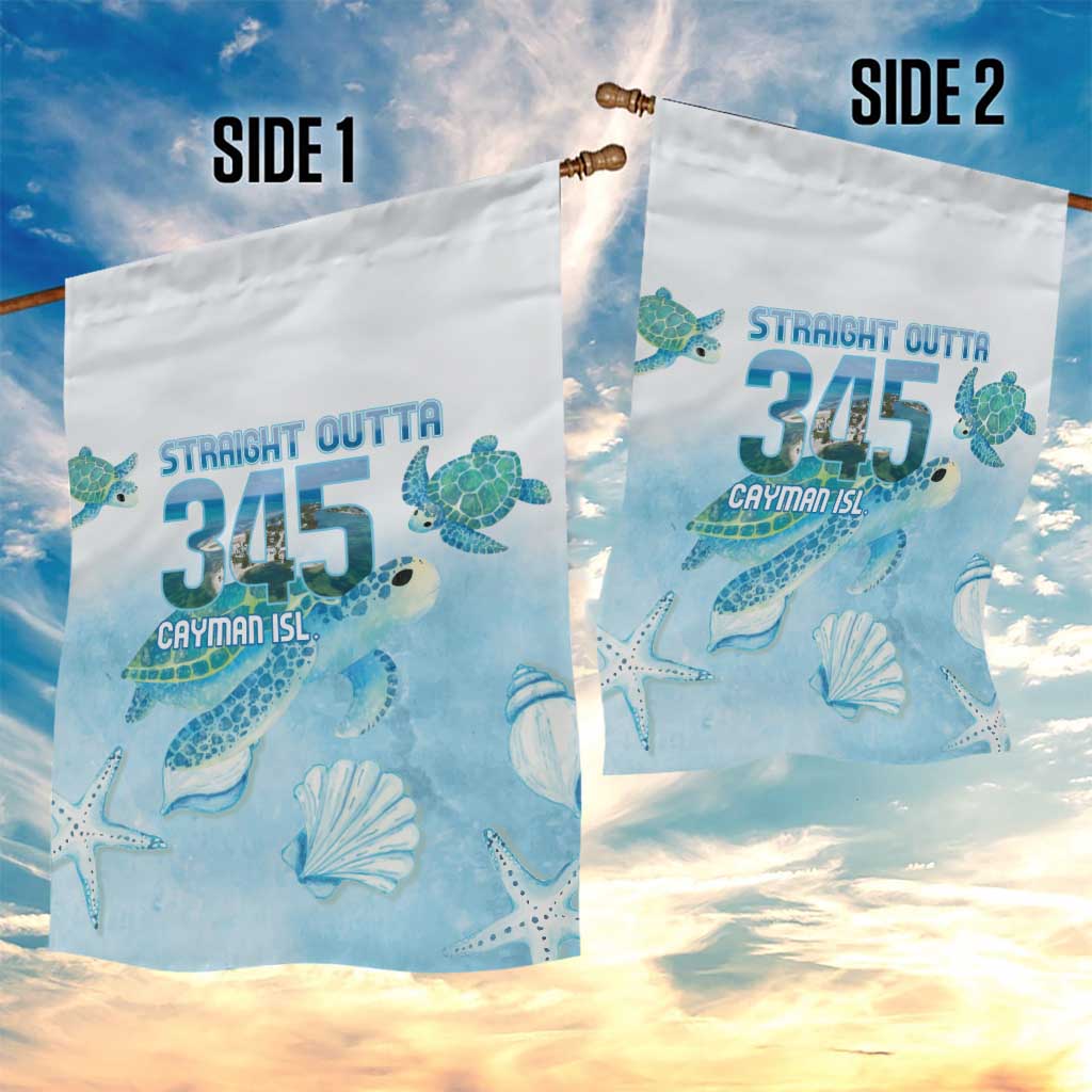 Cayman Islands 345 Garden Flag Sea Turtle Watercolor Style